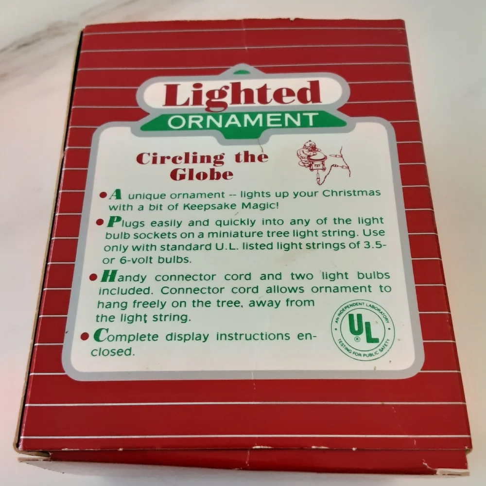 Hallmark Keepsake magic Lighted Ornament Circling the Globe | Moonlit Nap Vtg